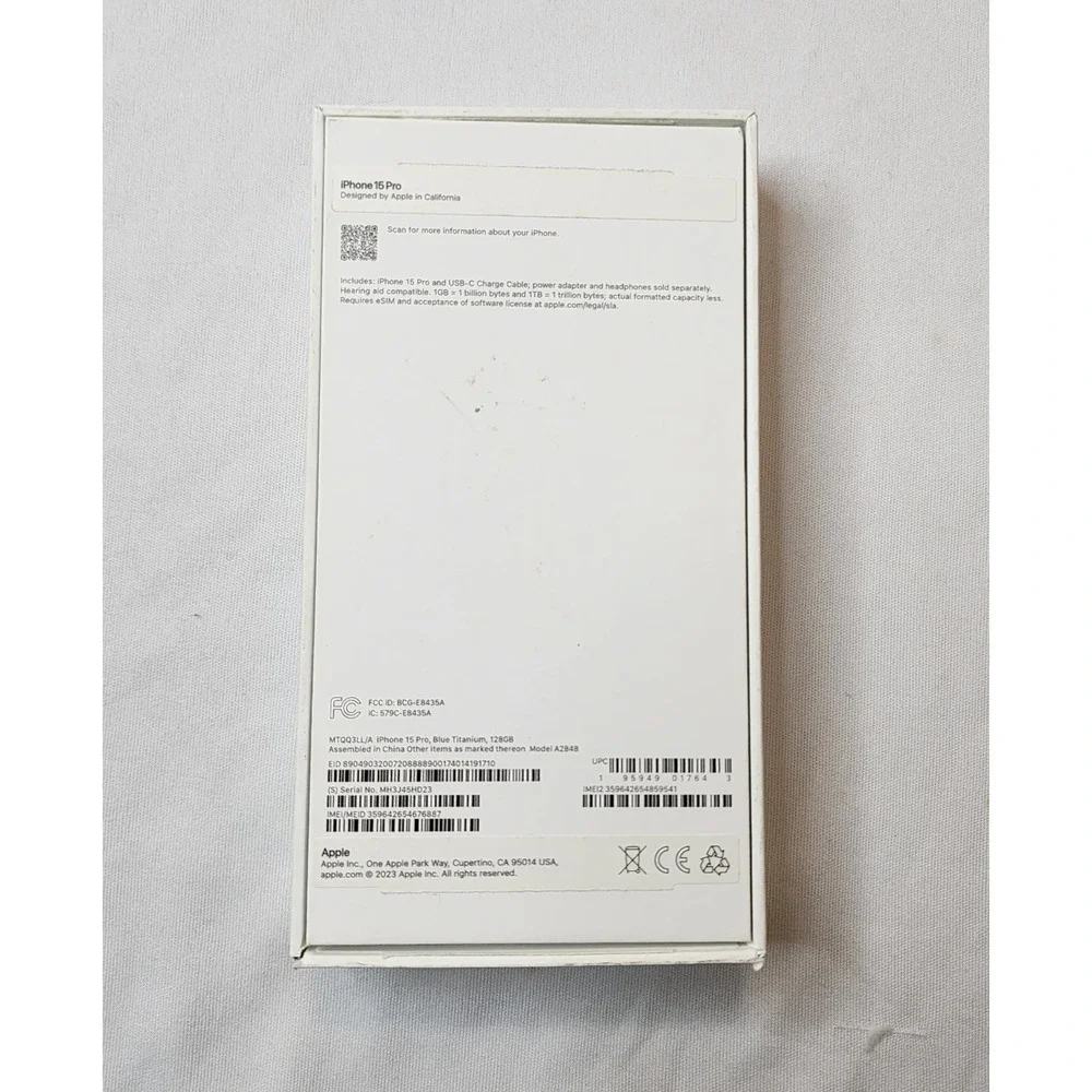 Apple iPhone 15 PRO Empty Box ONLY